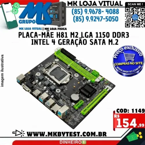 Placa-Mãe Get H81 M2 LGA 1150 DDR3 Intel 4 Geração SATA M.2