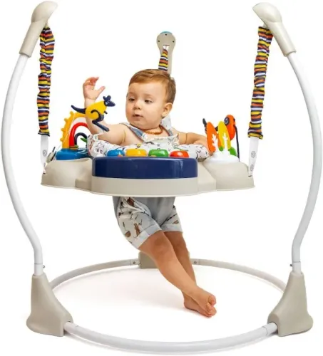 Clingo Jumper Interativo para Bebês com 9 Atividades, Assento Giratório 360°, Altura Ajust