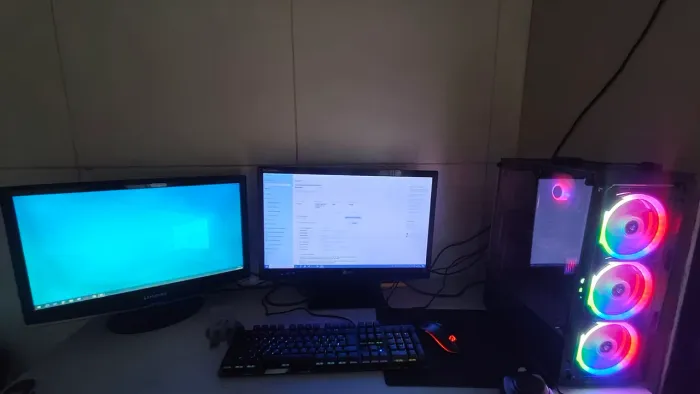 PC Gamer Completo i7 + 16GB + GTX 1050 + 2 Monitores (Setup Completo!)