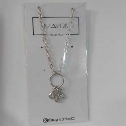 Pulseira 3 pingentes gota prata 925