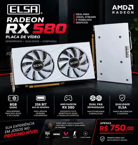 RX 580 ELSA 8GB GDDR5 | 256 BITS