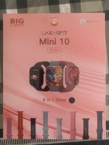 Relógio smartwatch mini 10 com 8 pulseiras