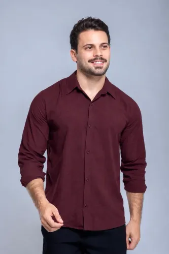 Camisa social masculina linho