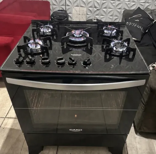 Fogão Dako Mesa de Vidro 5 Bocas