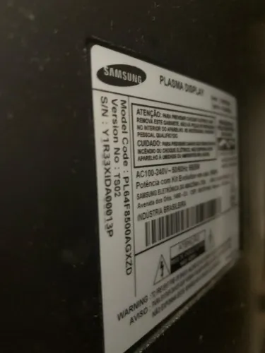 TV Samsung New Plasma 64 Pol com defeito