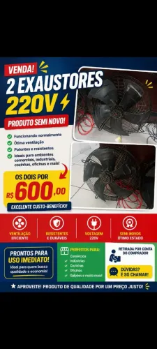 Par de exaustores usados 220 vts