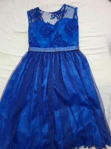 Vestido azul infantil feminino de festa. Tamanho 12