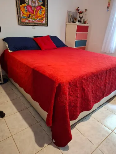 Cama Baú Queen Ecopedic Pérola + Colchão Green Latex Pocket