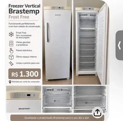 Vendo Freezer Brastemp 1300,00