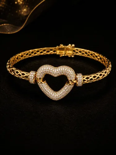 Bracelete Heart Vazado em Ouro 18K