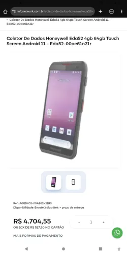 Coletor de dados , serve como telefone também , nível de blindagem boa sobre queda