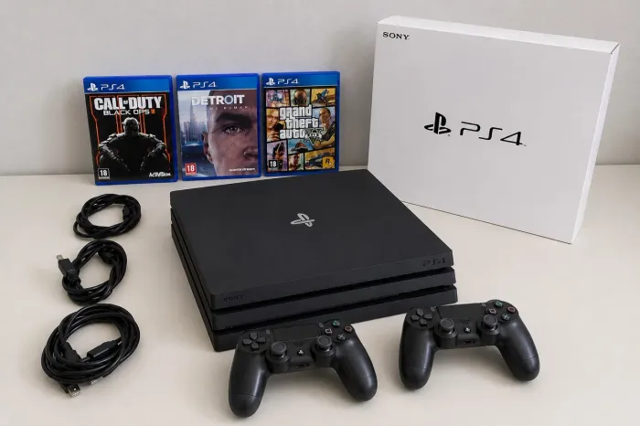 PS4 Pro 1TB + 2 Controles + 3 Jogos + Caixa - Completo