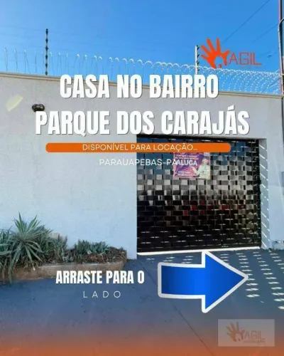 CASA COM 03 QUARTOS DISPONÍVEL PARA LOCAÇÃO NO BAIRRO PARQUE DOS CARAJÁS. (LOCALIZAÇÃO PRI