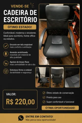 Cadeira de escritório preta