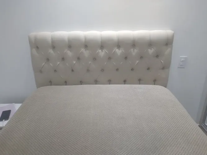 Cabeceira de Cama Casal (Nova) Linho Bege