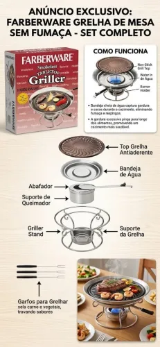 grelha de mesa sem fumaça