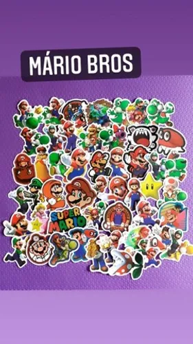 KIT 7 ADESIVOS MARIO BROS POR 10 REAIS