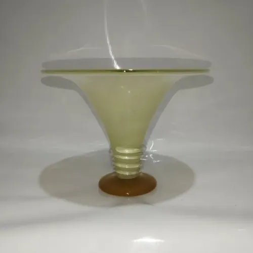 Centro de mesa murano amarelo assinado Glass Studio 