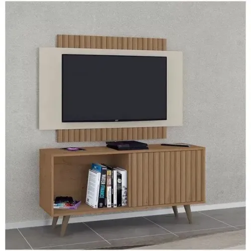 Rack Com Painel Ripado Canela p87