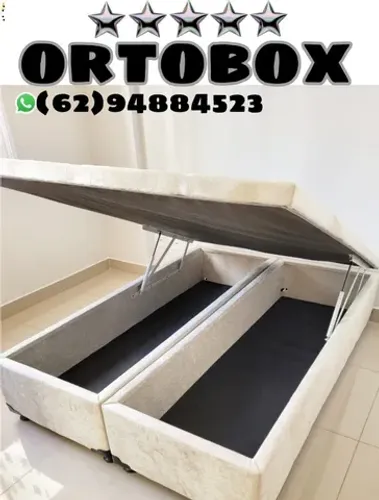 Box Baú Casal bi partido com pistões hidraulicos