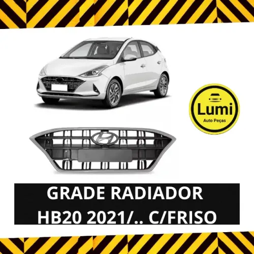 Grade Radiador Hb20 2021/... C/Friso Cromado - NOVO!!