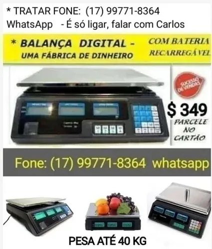 Balança eletrônica completa inteligente com bateria recarregável