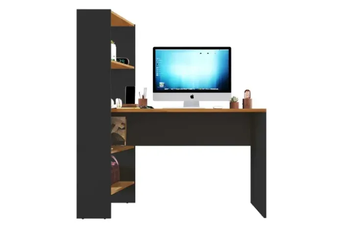 Mesa Office 123cm Freijo.Preto Frete Grátis - Até 12x S/ Juros 