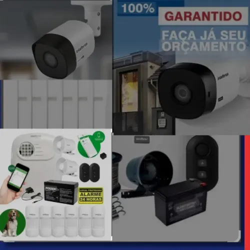 Cerca elétrica, câmera de segurança, alarme 