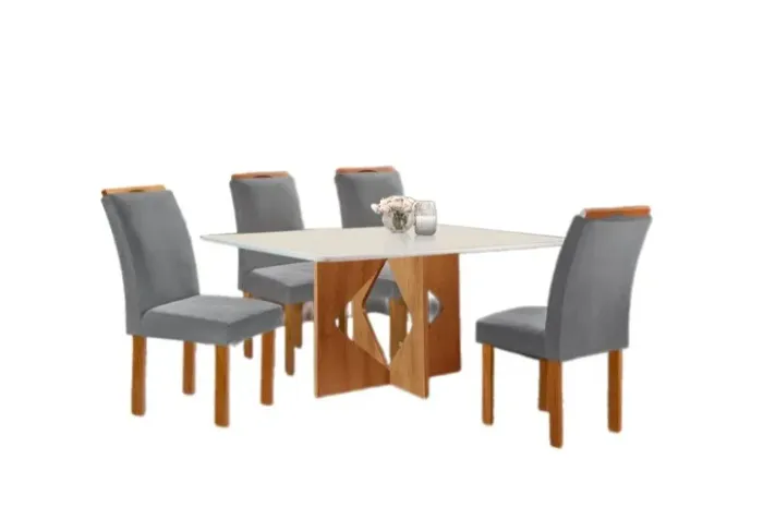 Mesa de Jantar Milão 120 x 80 cm 4 cadeiras