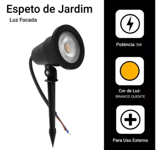 Luminária Espeto Jardim COB 5W BQ Bivolt IP65 - Mayler
