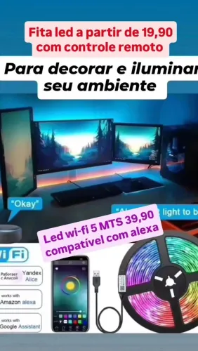 Fita RGB original e nova 1 MT, 2 MT, 3mt, 5 MTS a partir de 19,0