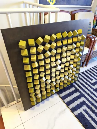 Quadro decorativo - Design Diferenciado - Cubos 3D. Madeira maciça. (Pesado). 350,00. 