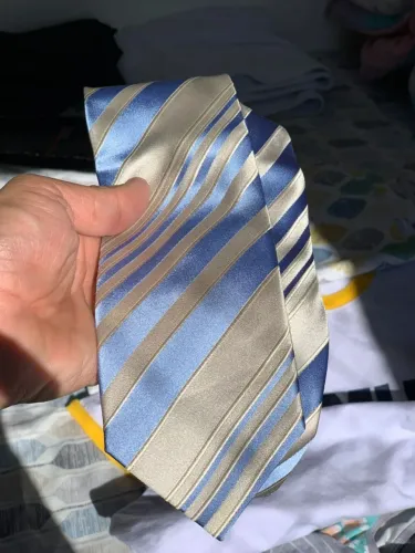 Gravata Aramis Azul e Bege