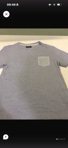 Camiseta Zara azul céu