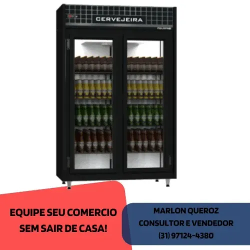 Cervejeira Expositora Polofrio Mondrian 2 Portas Preta 220V