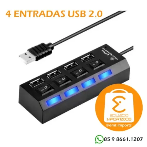 Hub 4 Portas USB 2.0 LUKTON HB-017