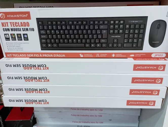 Kit Teclado e Mouse Sem Fio H'MASTON JP103