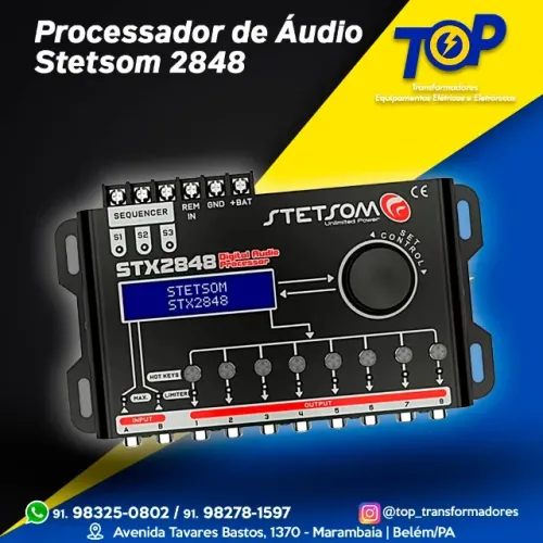 Processador de áudio Stetsom stx 2848 8 vias