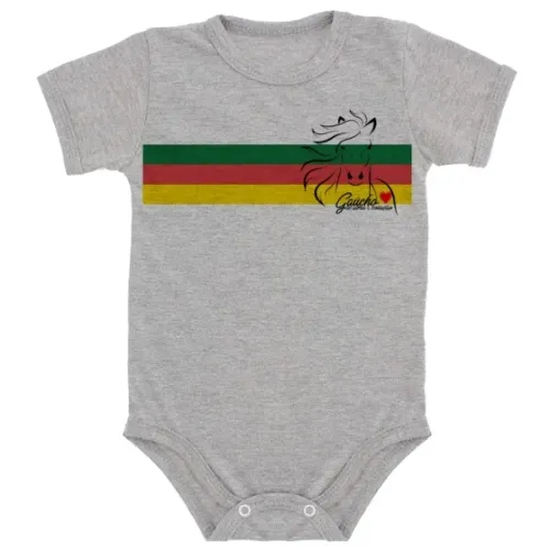 Body de bebê roupa de criança gaúcho Rio grande do Sul RS Patriota cinza