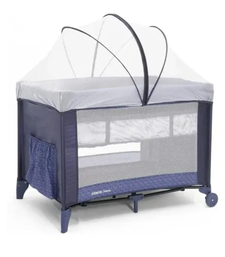 Berço Nanny, cosco, azul rajado