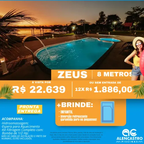 Piscina Zeus 8 Metros + Brinde Infantil