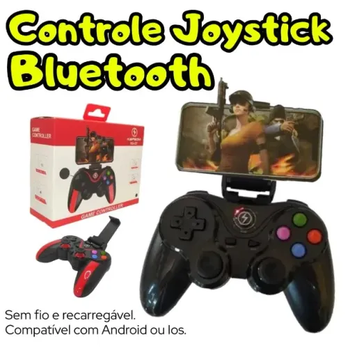 Controle Gamepad Bluetooth Celular Android E Ios Para Jogos