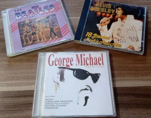 Lote de CD's Beatles Elvis Presley e George Michael
