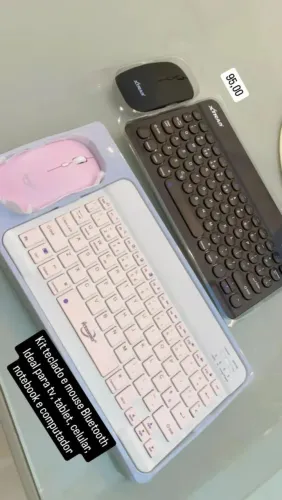 Kit Teclado e Mouse Bluetooth - Novo - Ideal para Notebooks, Tablets e Celulares