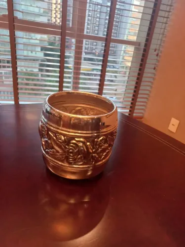 Vaso Cachepot de Prata  Decorado