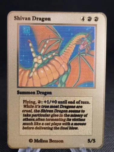 Shivan Dragon (Carta Customizada de Metal) Magic The Gathering
