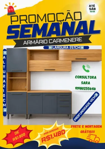 ARMÁRIO DE COZINHA EM PROMOÇÃO VÁLIDA ATÉ 19/09