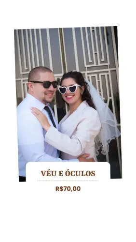 Noiva véu óculos presilha vestido lamparina