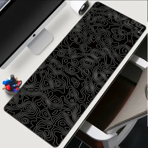 Mouse Pad Gamer Grande 90×40 cm - Estampa Topografia Preto + frete grátis
