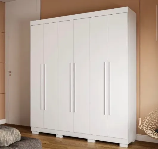 Guarda-Roupa 6 Portas Livorno 1,80 m Branco